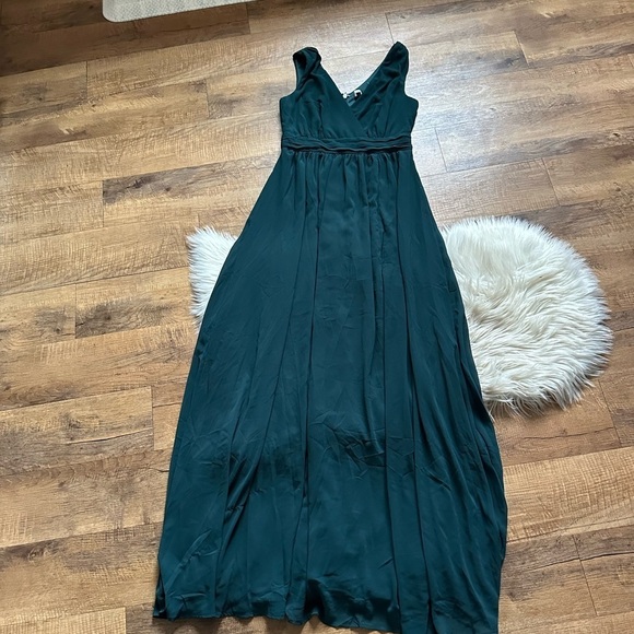 LULU’S Thoughts Of Hue Emerald Green Surplice Maxi Dress - Picture 8 of 11